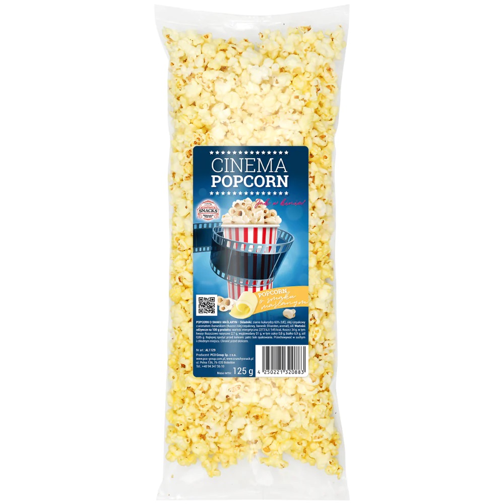 Popcorn o smaku maślanym - woreczek 125 g