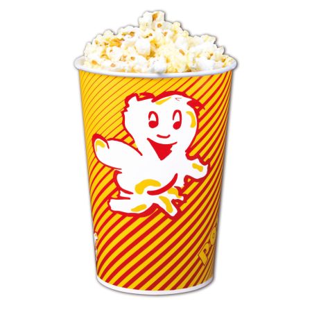 Kubek do popcornu gr.2 żółto-czerwony (bez PE) , karton 300szt.